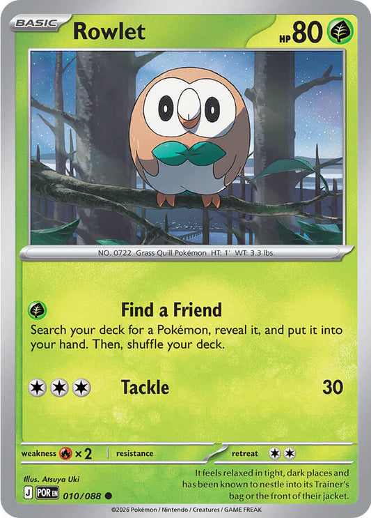 Rowlet (Basic Pokémon) (POR-010/088) (Common)