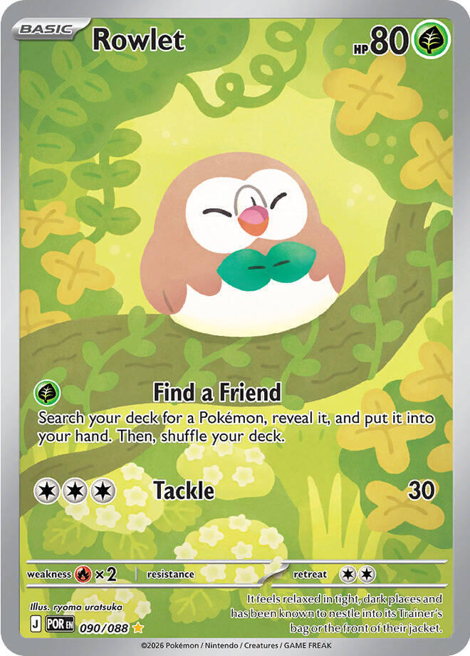 Rowlet (Basic Pokémon) (POR-090/088) (Illustration Rare)