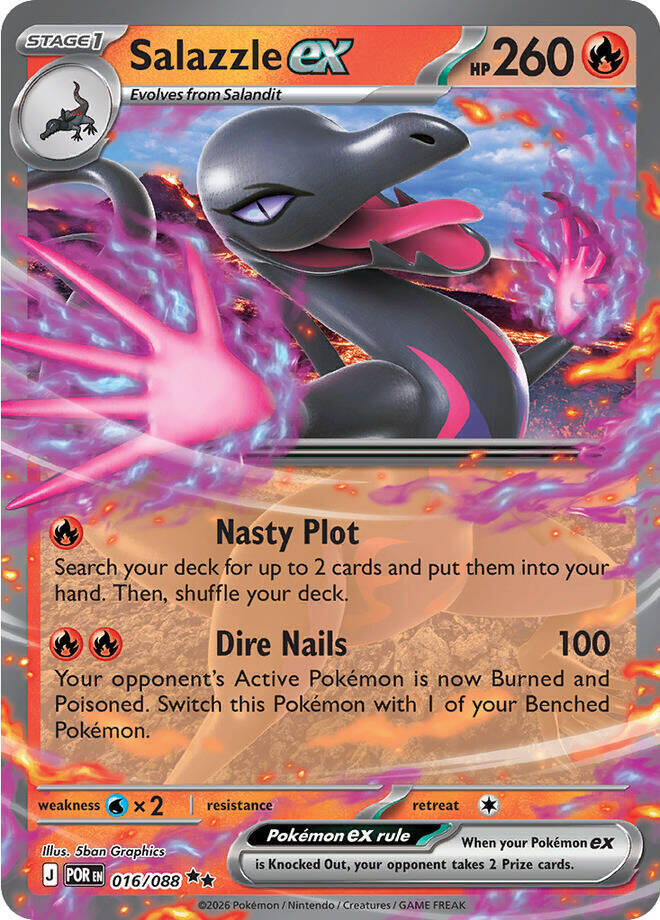 Salazzle ex (Stage 1 Pokémon ex) (POR-016/088) (Double Rare)