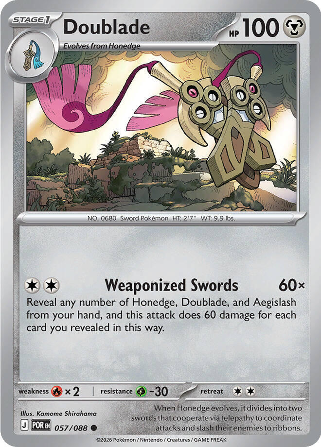 Doublade (Stage 1 Pokémon) (POR-057/088) (Common)