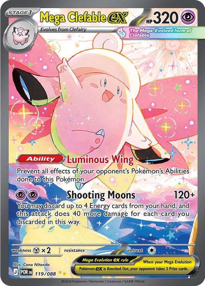 Mega Clefable ex (Mega Evolution Pokémon ex) (POR-119/088) (Special Illustration Rare)