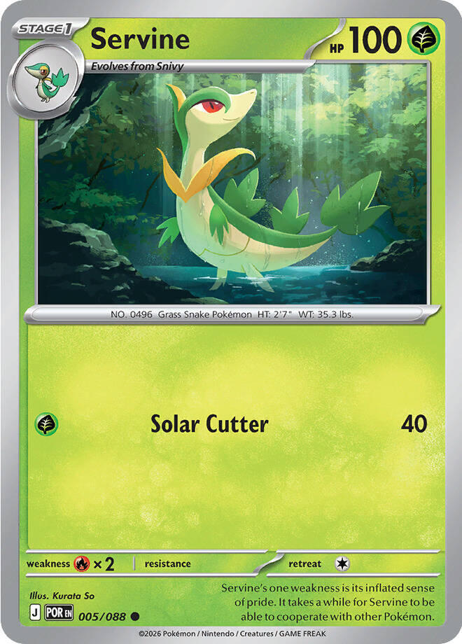 Servine (Stage 1 Pokémon) (POR-005/088) (Common)