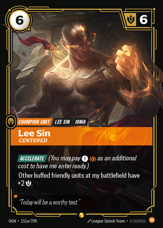 Lee Sin, Centered (Champion Unit) (OGN-151a/298) (Showcase)