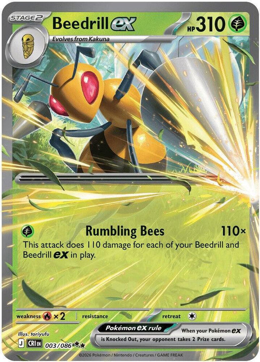 Beedrill ex (Stage 2 Pokémon ex) (CRI-003/086) (Double Rare)