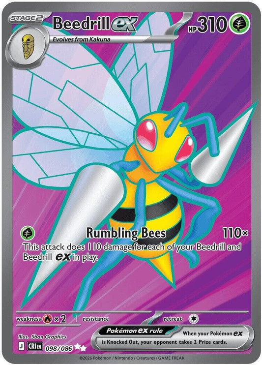 Beedrill ex (Stage 2 Pokémon ex) (CRI-098/086) (Ultra Rare)