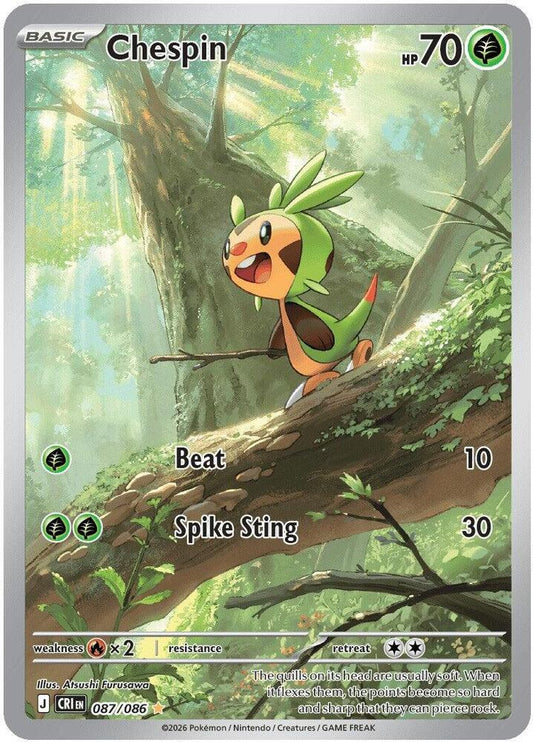 Chespin (Basic Pokémon) (CRI-087/086) (Illustration Rare)