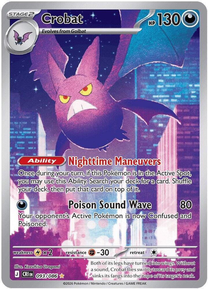 Crobat (Stage 2 Pokémon) (CRI-093/086) (Illustration Rare)