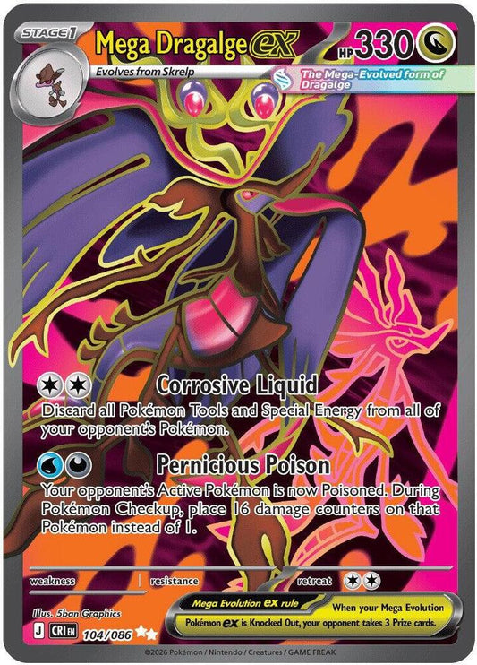 Mega Dragalge ex (Mega Evolution Pokémon ex) (CRI-104/086) (Ultra Rare)