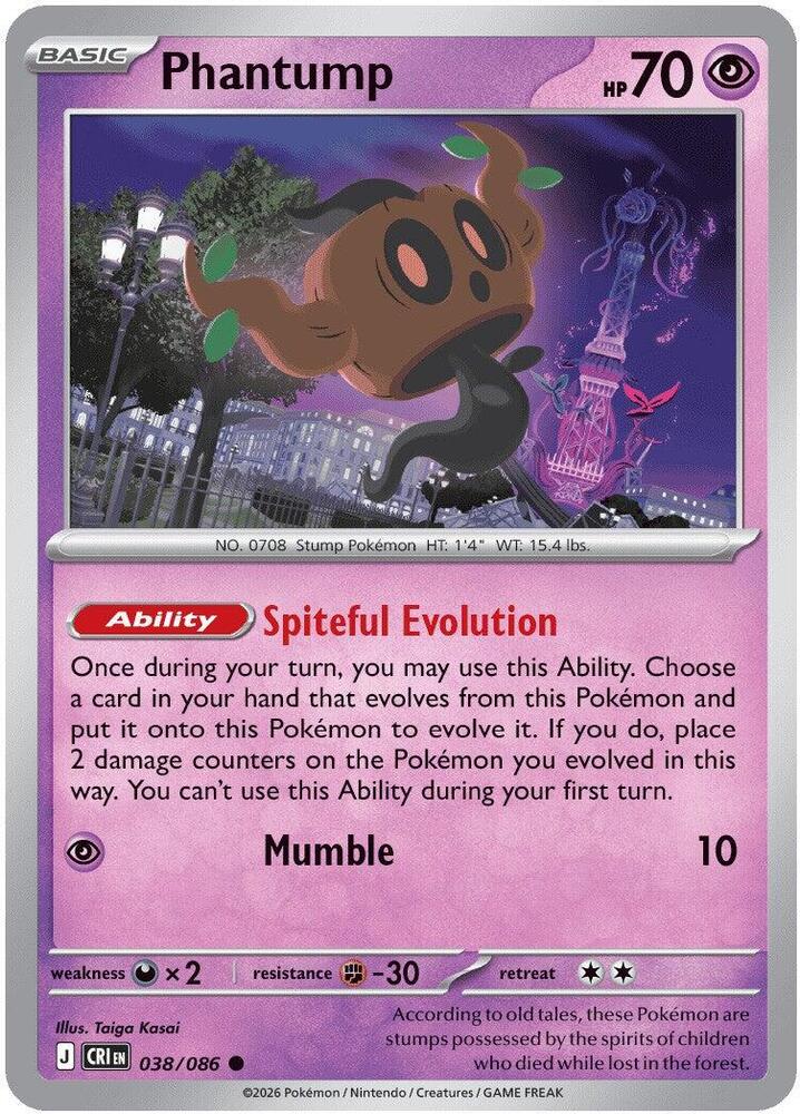 Phantump (Basic Pokémon) (CRI-038/086) (Common)