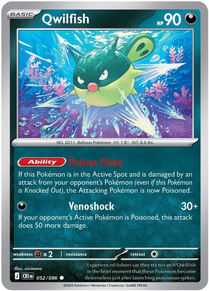 Qwilfish (Basic Pokémon) (CRI-052/086) (Common)