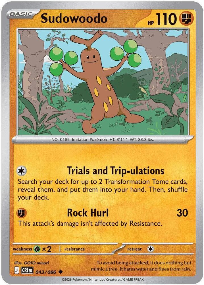 Sudowoodo (Basic Pokémon) (CRI-043/086) (Uncommon)