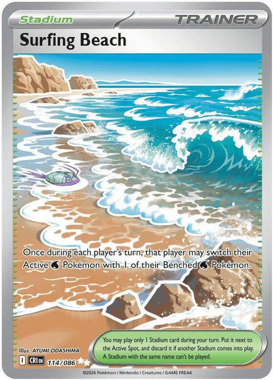 Surfing Beach (Stadium) (CRI-114/086) (Ultra Rare)