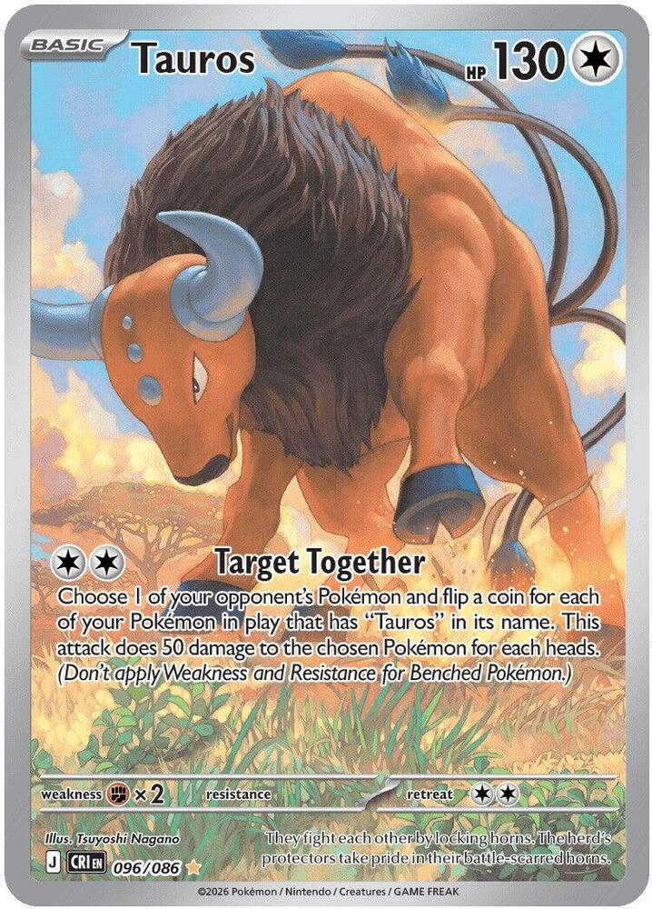 Tauros (Basic Pokémon) (CRI-096/086) (Illustration Rare)