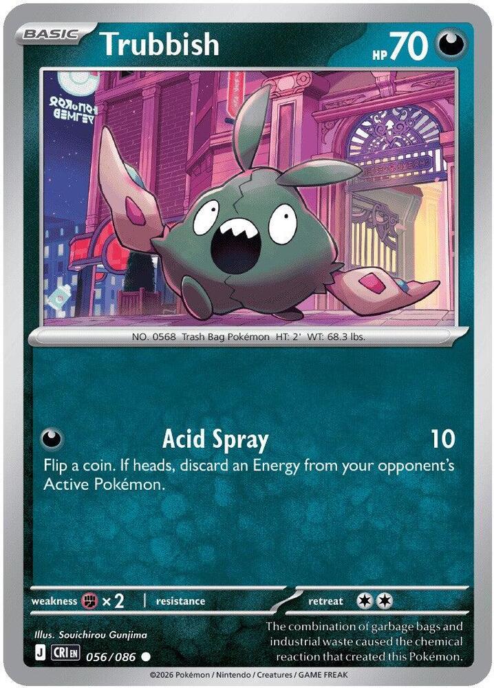 Trubbish (Basic Pokémon) (CRI-056/086) (Common)
