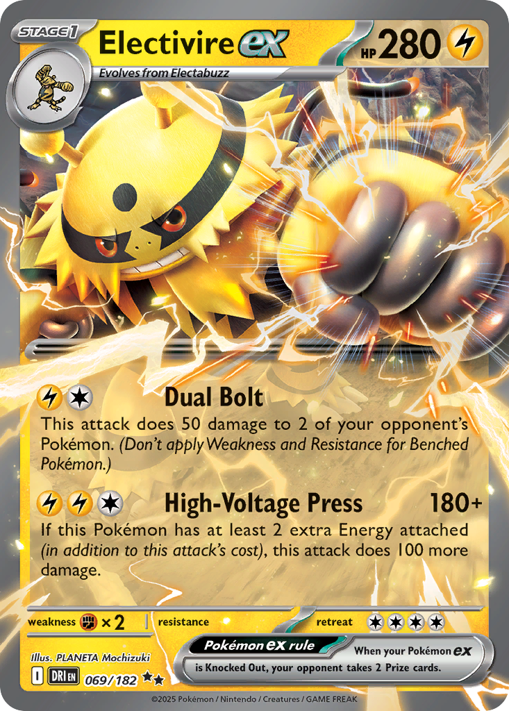 Electivire ex (Stage 1 Pokémon ex) (DRI-069/182) (Double Rare)