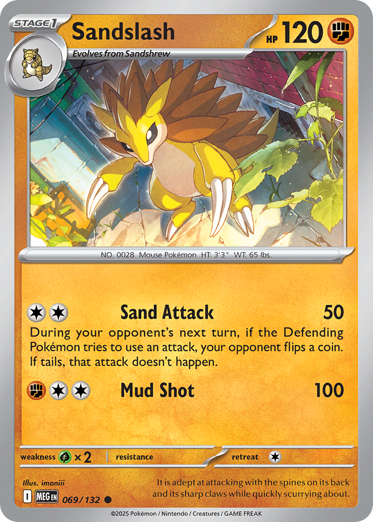 Sandslash (Stage 1 Pokémon) (MEG-069/132) (Common)