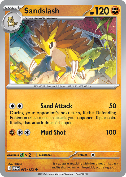 Sandslash (Stage 1 Pokémon) (MEG-069/132) (Common)