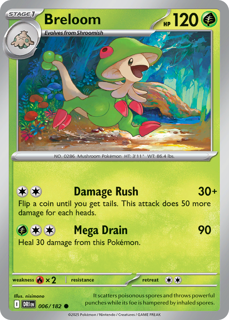 Breloom (Stage 1 Pokémon) (DRI-006/182) (Common)