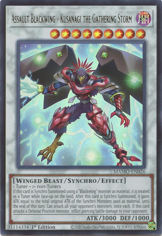 Assault Blackwing - Kusanagi the Gathering Storm (Monster) (MAMO-EN026)