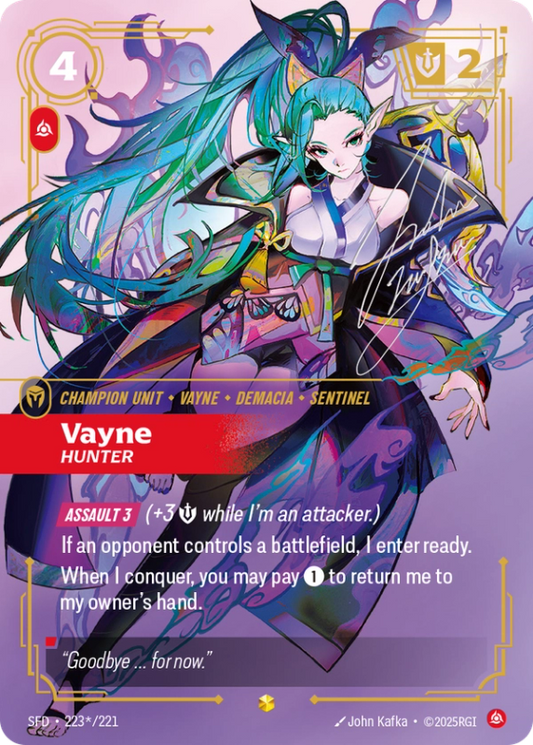 Vayne Hunter (Champion Unit) (SFD-223*/221) (Showcase Signature)