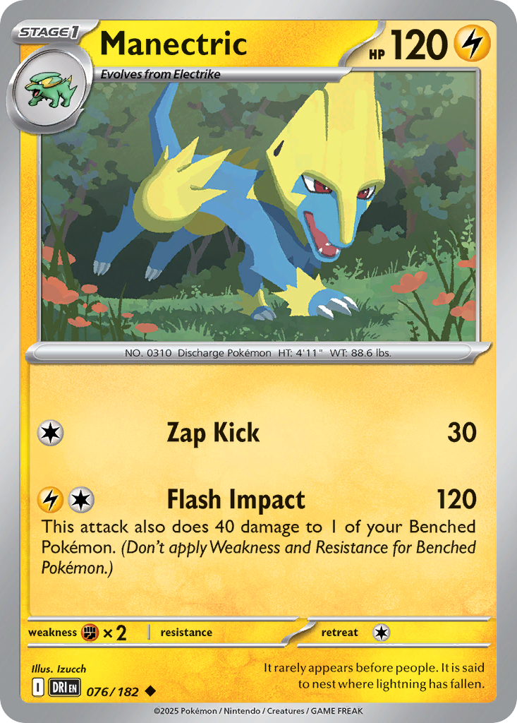 Manectric (Stage 1 Pokémon) (DRI-076/182) (Uncommon)
