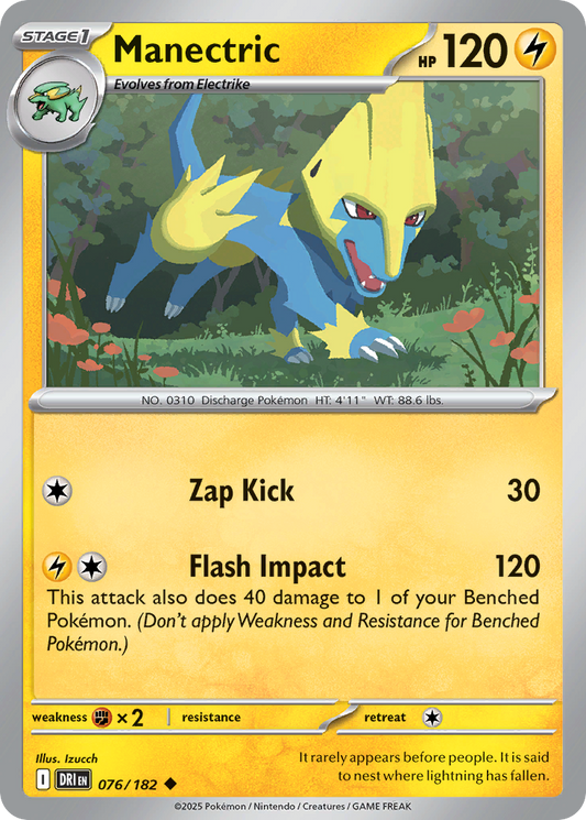 Manectric (Stage 1 Pokémon) (DRI-076/182) (Uncommon)