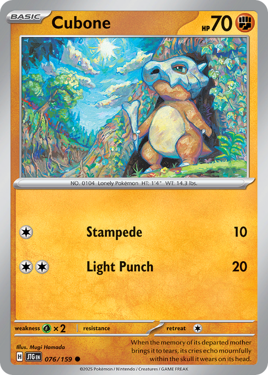 Cubone (Basic Pokémon) (JTG-076/159) (Common)