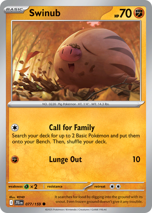 Swinub (Basic Pokémon) (JTG-077/159) (Common)