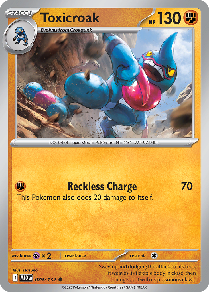 Toxicroak (Stage 1 Pokémon) (MEG-079/132) (Common)