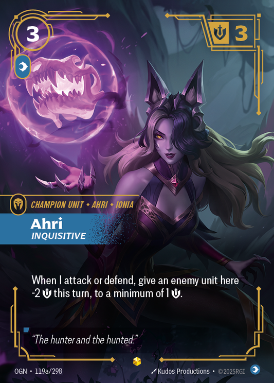 Ahri, Inquisitive (Champion Unit) (OGN-119a/298) (Showcase)