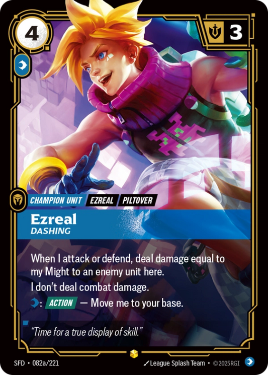 Ezreal, Dashing (Champion Unit) (SFD-082a/221) (Showcase)
