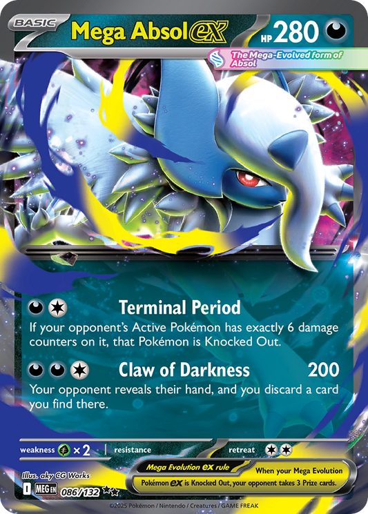 Mega Absol ex (Mega Evolution Pokémon ex) (MEG-086/132) (Double Rare)