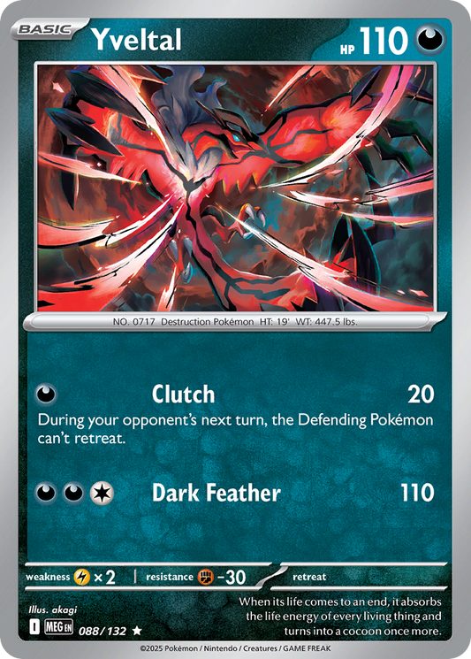 Yveltal (Basic Pokémon) (MEG-088/132) (Rare)