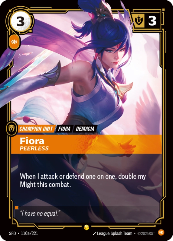 Fiora, Peerless (Champion Unit) (SFD-110a/221) (Showcase)