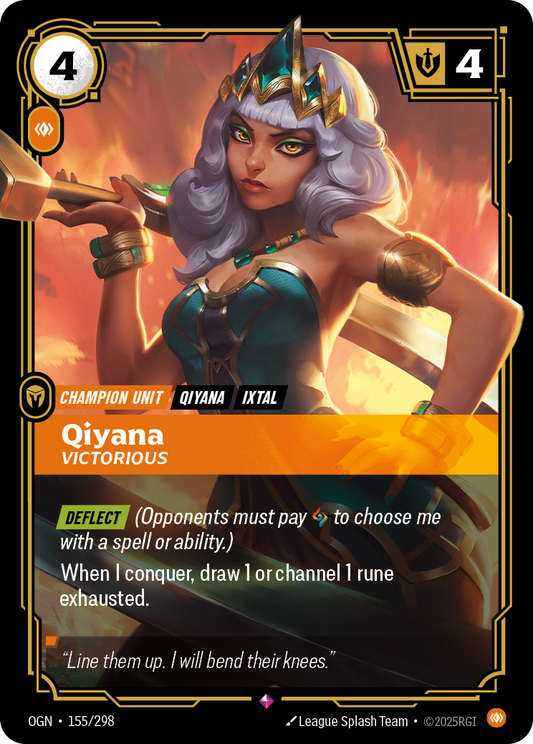 Qiyana, Victorious (Champion Unit) (OGN-155/298) (Rare)