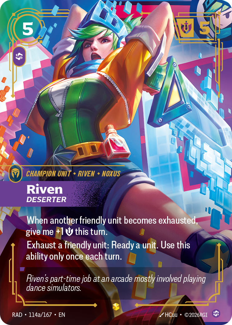 Riven, Deserter (Unit) (RAD-114a/167) (Showcase) (Alternate Art)