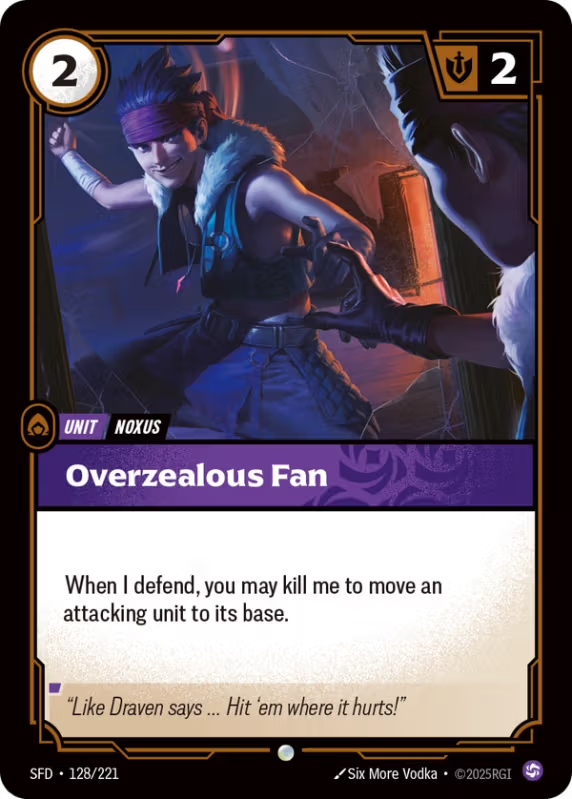Overzealous Fan (Unit) (SFD-128/221) (Common)