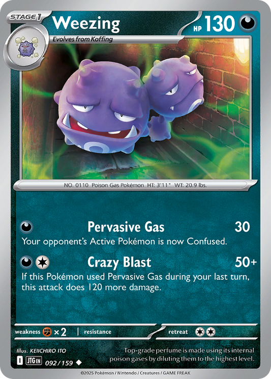 Weezing (Stage 1 Pokémon) (JTG-092/159) (Uncommon)