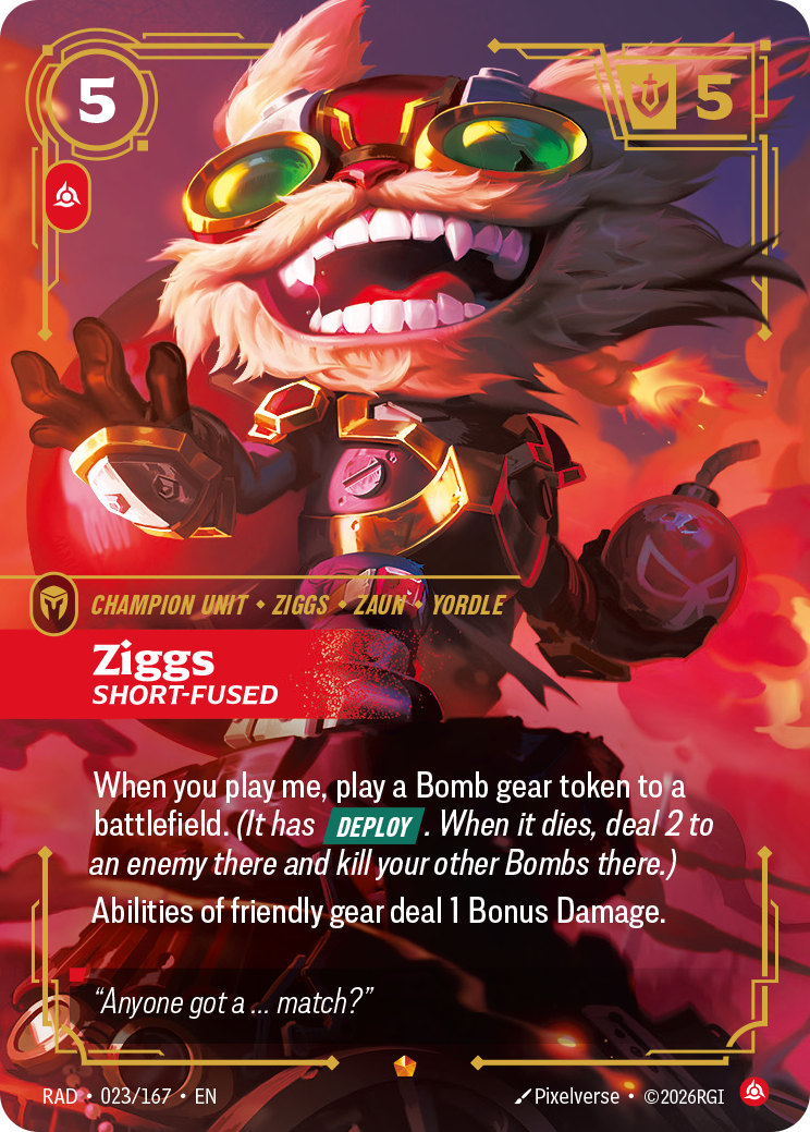 Ziggs, Short-Fused (Unit) (RAD-023/167) (Epic)