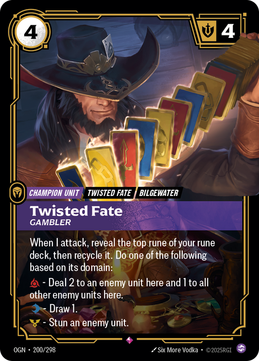 Twisted Fate, Gambler (Champion Unit) (OGN-200/298) (Rare)