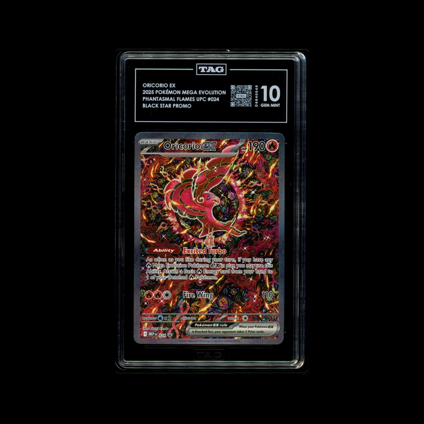 Oricorio EX Black Star Promo Tag 10 (Gem Mint)