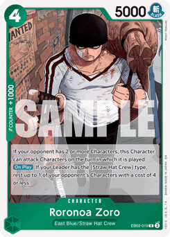 Roronoa Zoro (Zoro Deck) (Character) (EB02-019) (R) (Learn To Play Reprint)