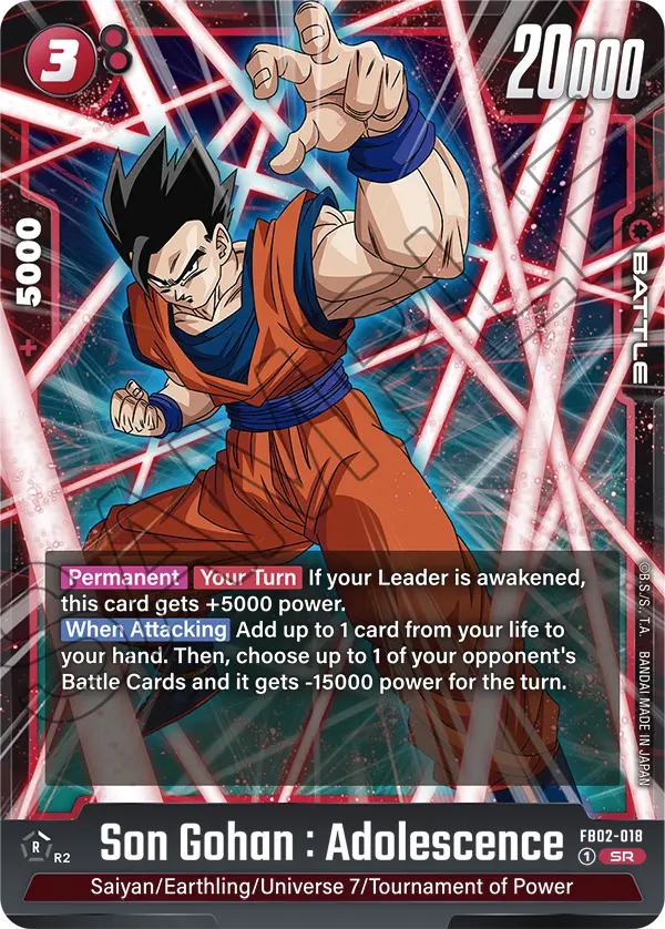Son Gohan : Adolescence (Character) (FB02-018) (SR)