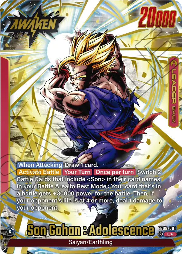 Son Gohan : Adolescence (Leader) (FB08-001) (L*)(Alternate Art)