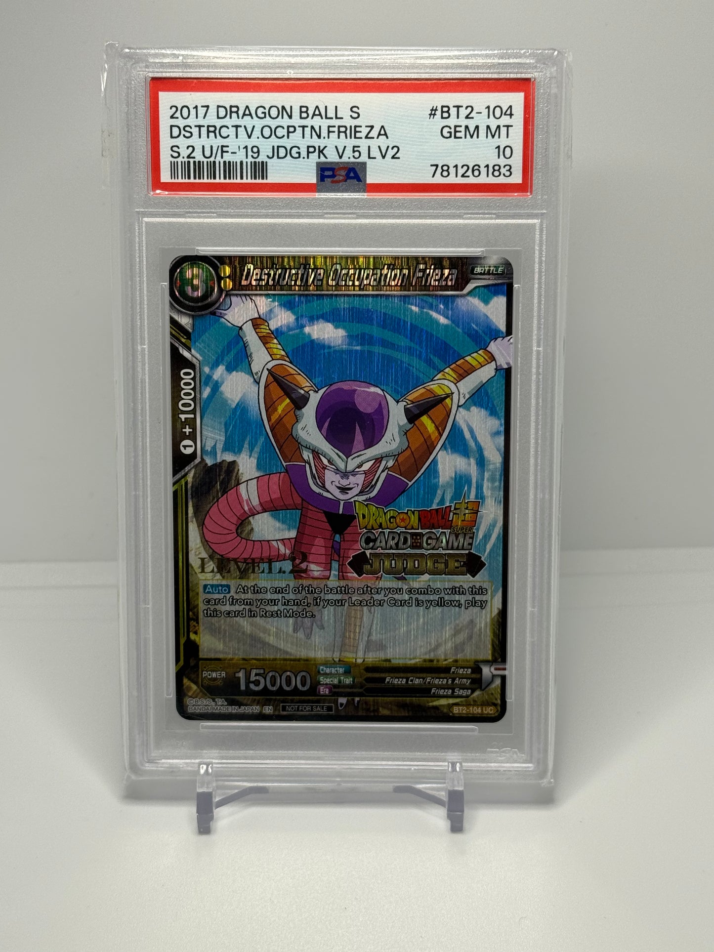 Destructive Occupation Frieza Level 2 Judge Card PSA 10