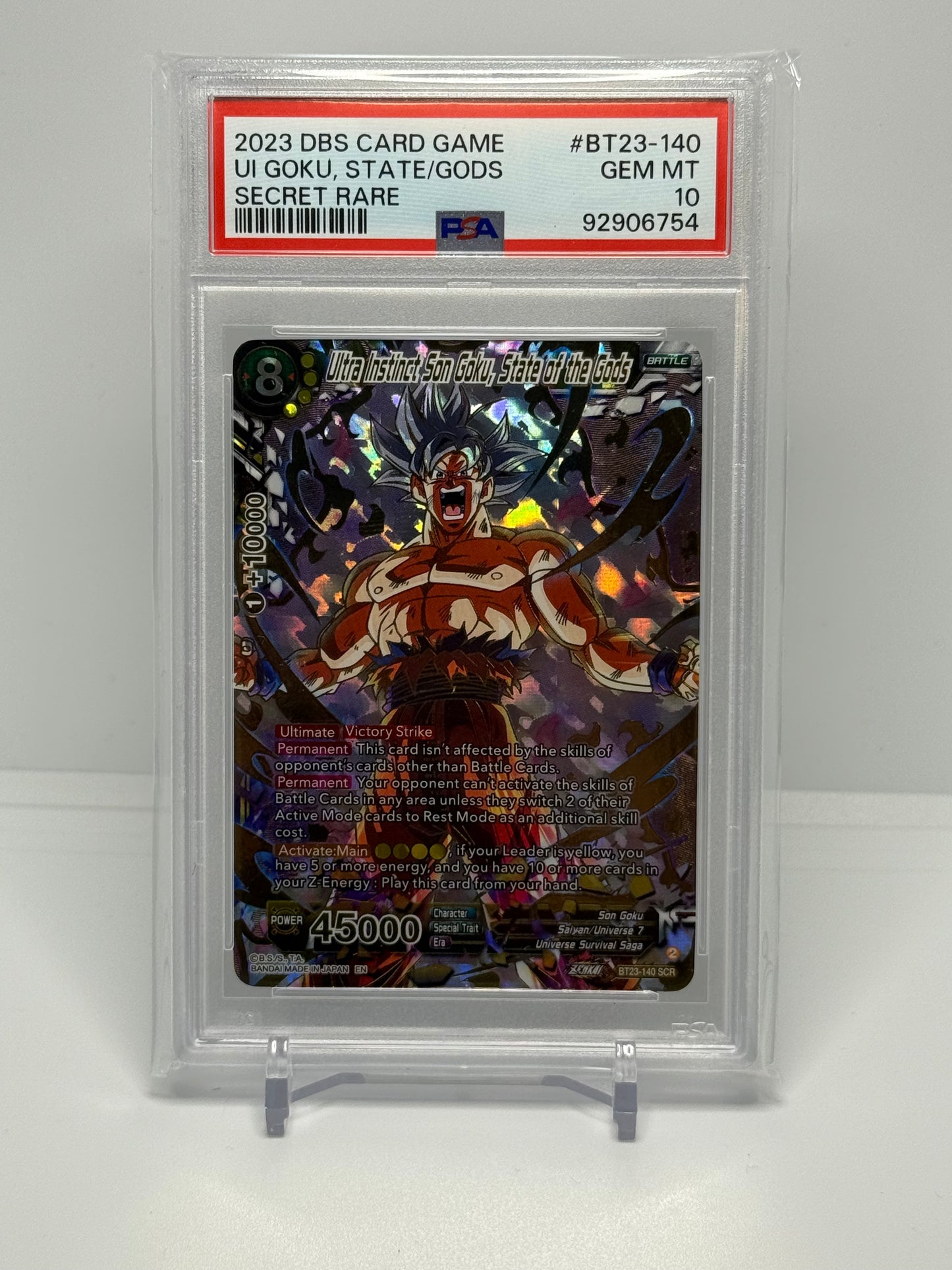 DBSM Ultra Instinct Goku, State Of The Gods PSA 10