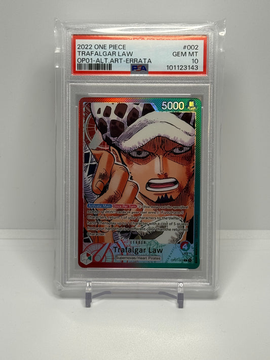OPTCG Trafalgar Law Leader Errata PSA 10