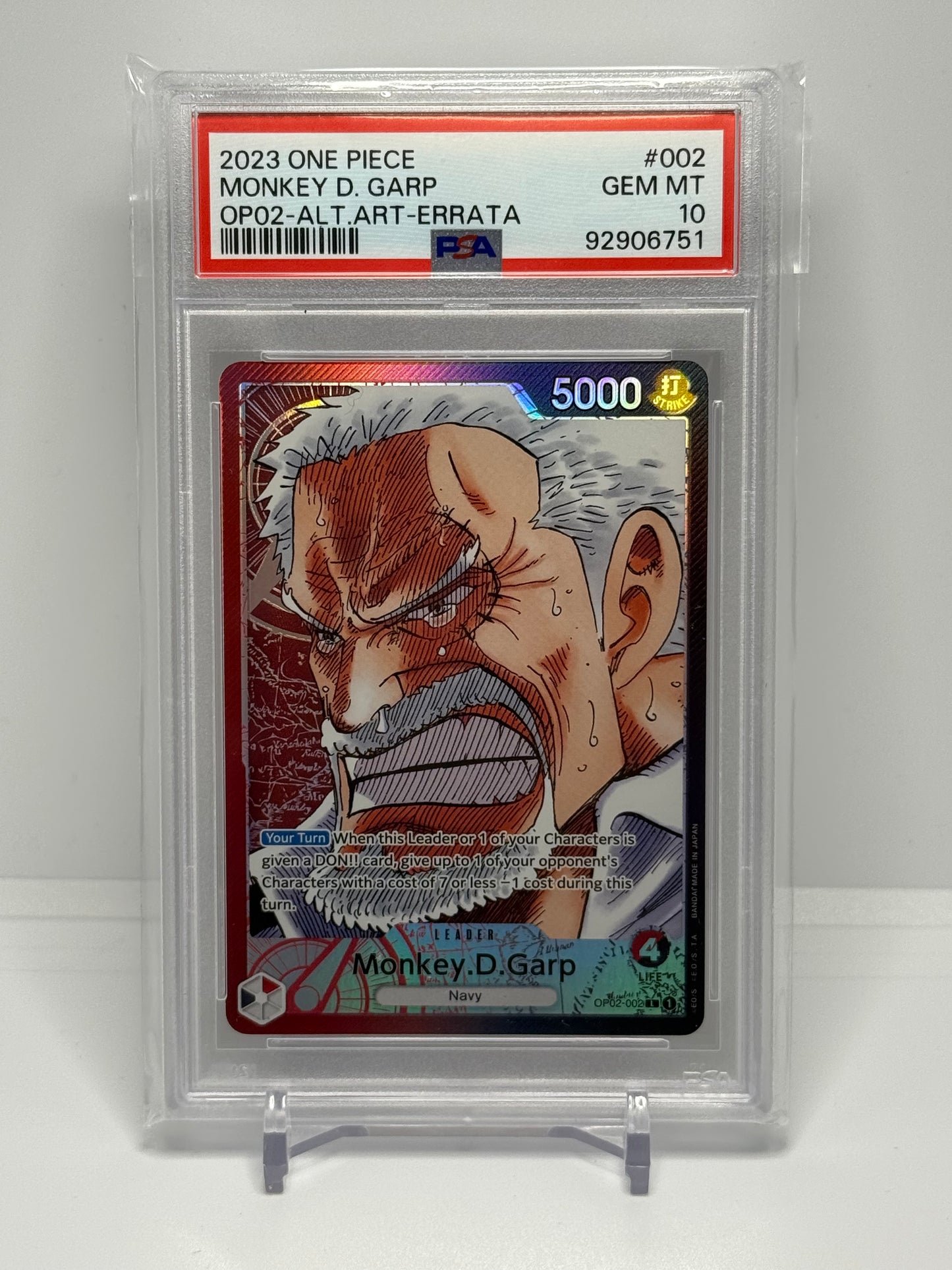OPTCG Monkey D. Garp Leader PSA 10