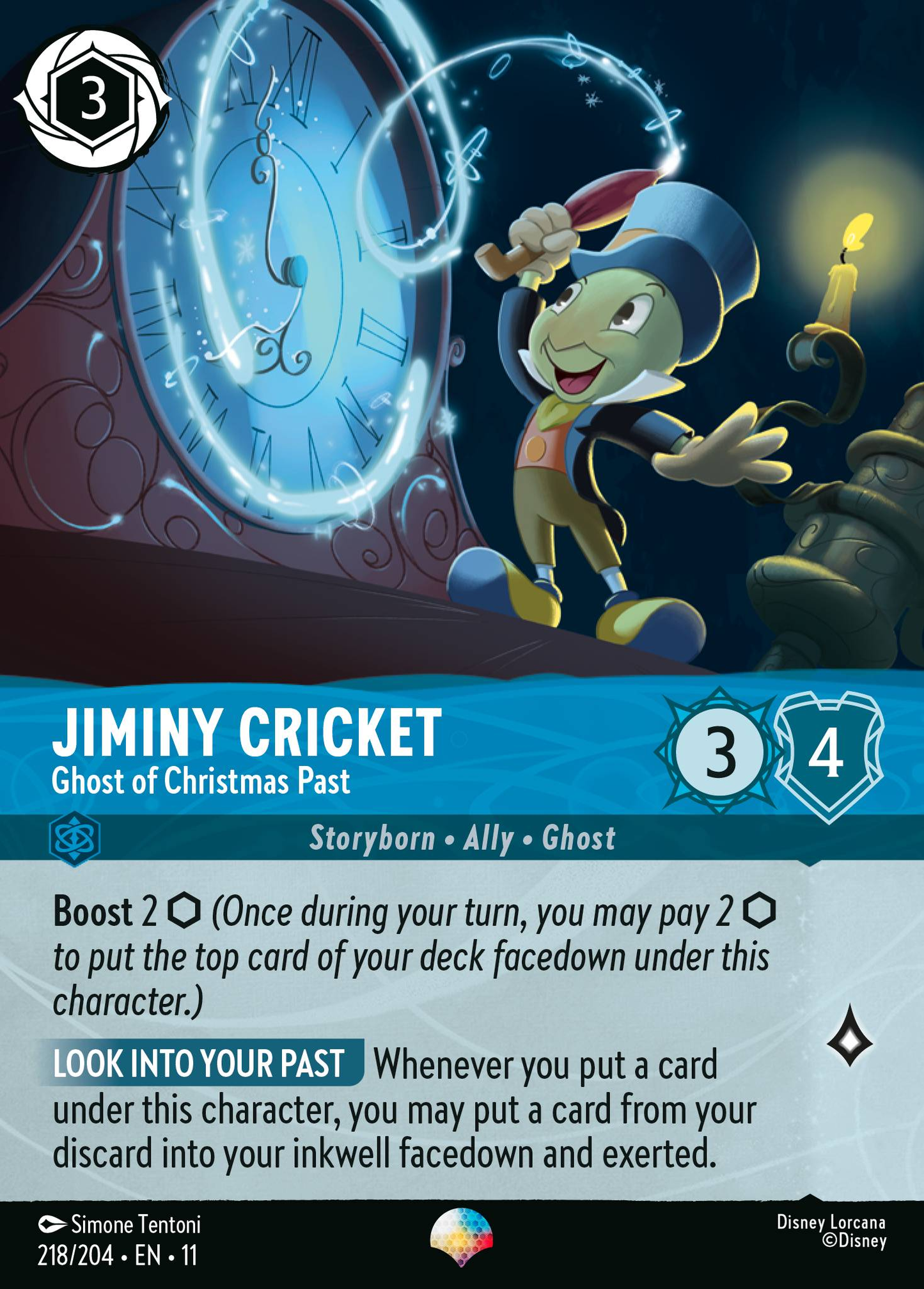 Jiminy Cricket - Ghost of Christmas Past (Dreamborn - Mentor)(218/204 EN 11) (Epic*) (Alternate Art)