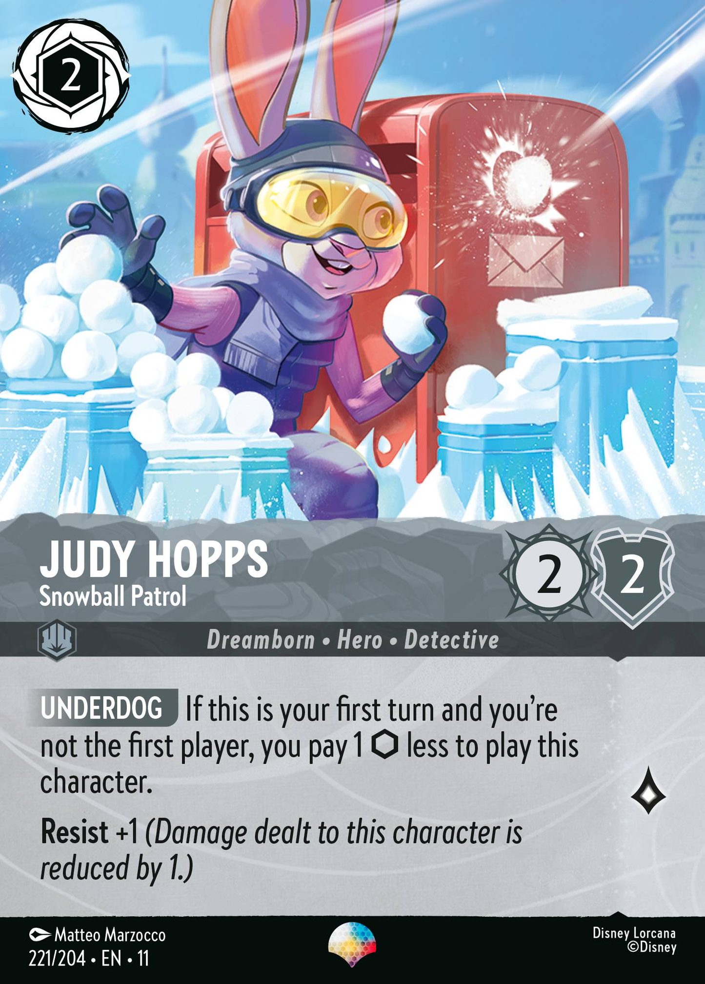 Judy Hopps - Snowball Patrol (Storyborn - Hero - Detective)(221/204 EN 11) (Epic*) (Alternate Art)